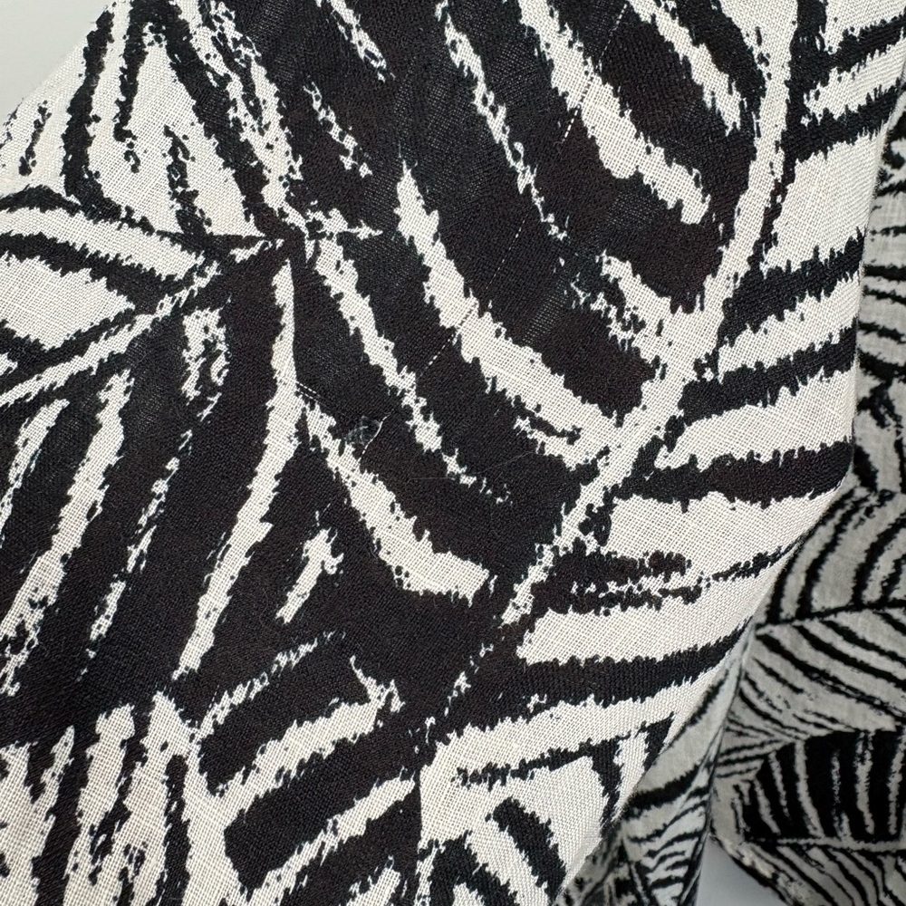 Cynthia Rowley 100% Linen 1X Leaf-Print Button Up Graphic Coastal Palm Springs - Picture 8 of 9